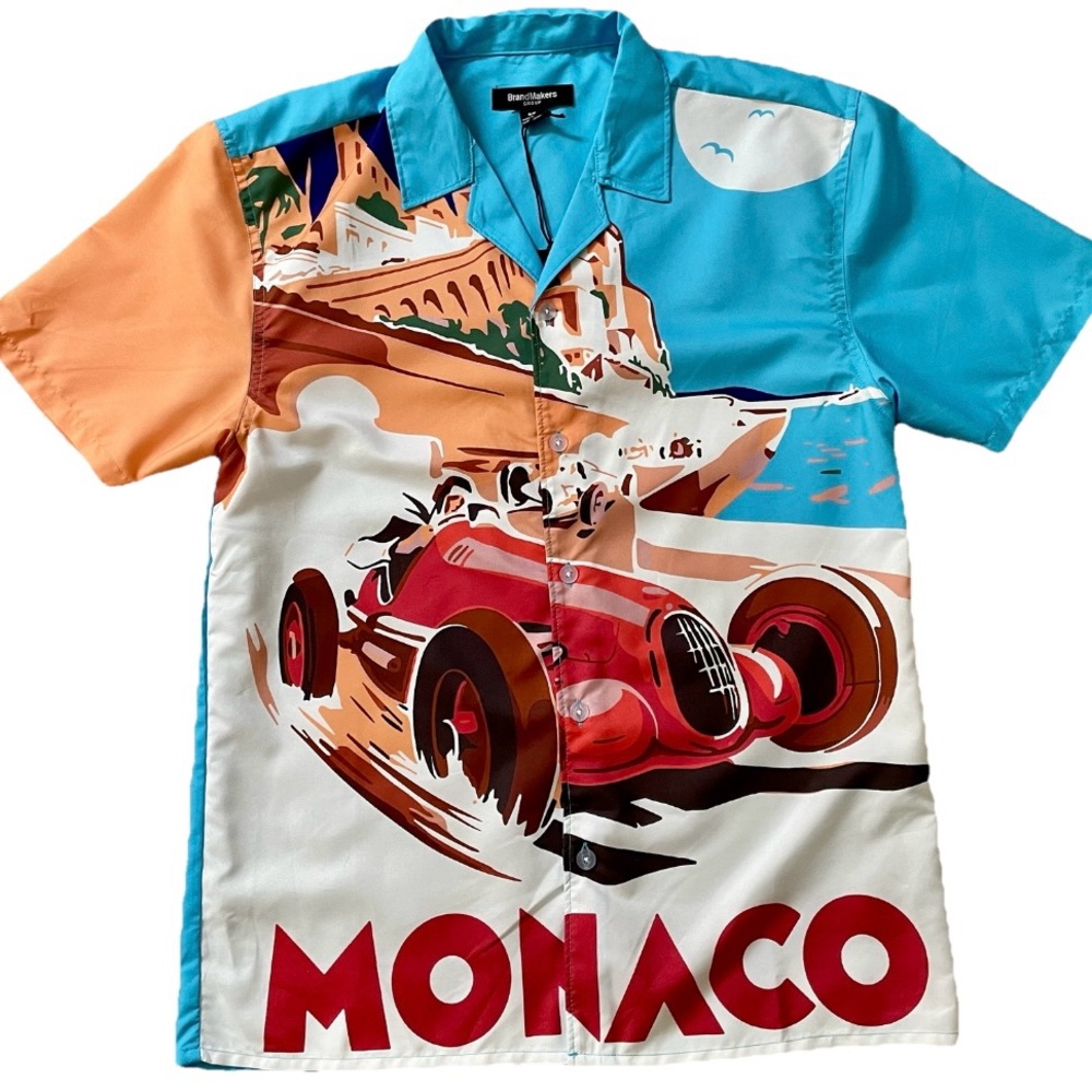 NWT Wearable Art MONACO RACING Casual Button Down SHIRT Size Small